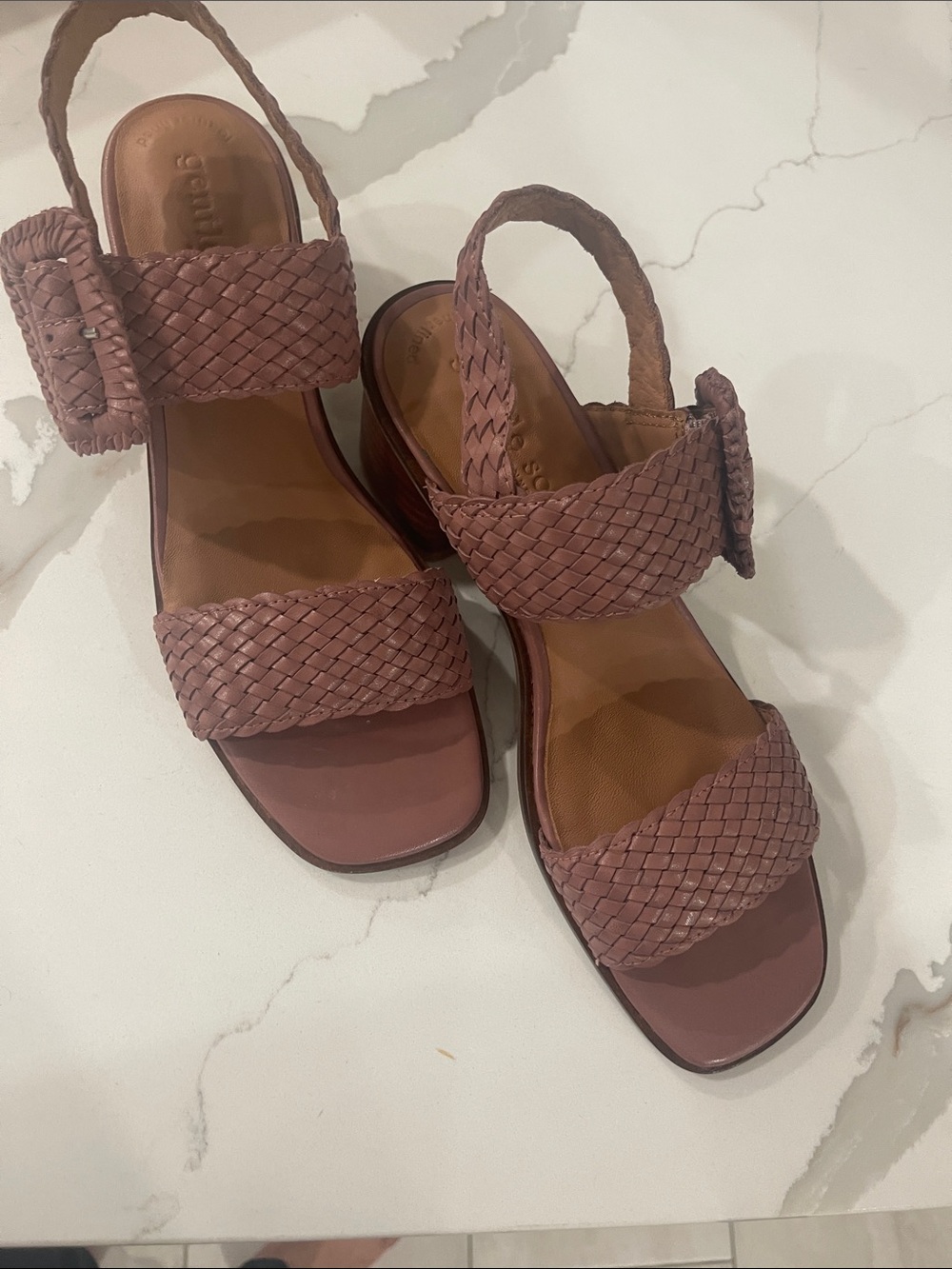 Kenneth Cole Braided Slingback Sandals in Mauve Pink